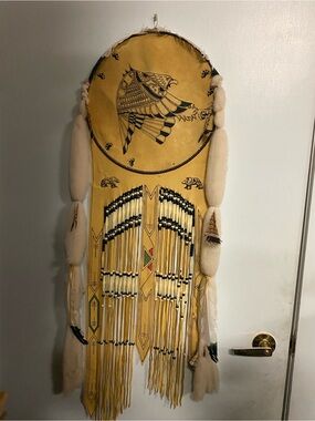 Indigenous Eagle Dream catcher On Suede Leather